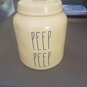 Rae Dunn large yellow peep peep canister